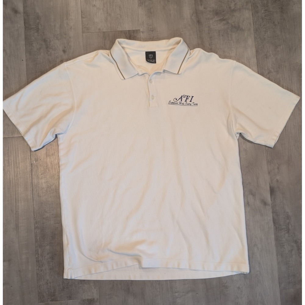Nike Men's Polo Shirt XL Cream Color Classic Fit Casual Golf Short Sleeve